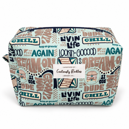 Retro Campervan Boxy Makeup Bag