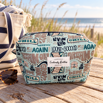 Retro Campervan Boxy Makeup Bag