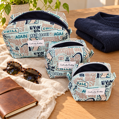 Retro Campervan Boxy Makeup Bag