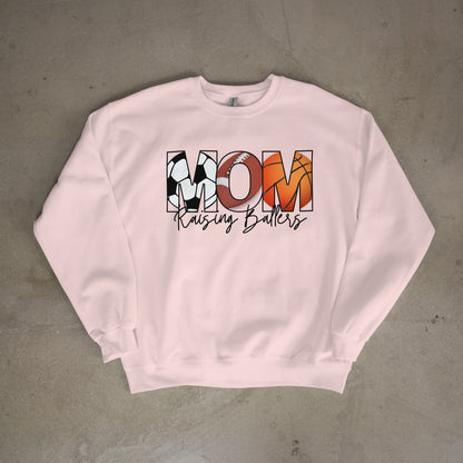 Mom Raising Ballers Crewneck Sweatshirt