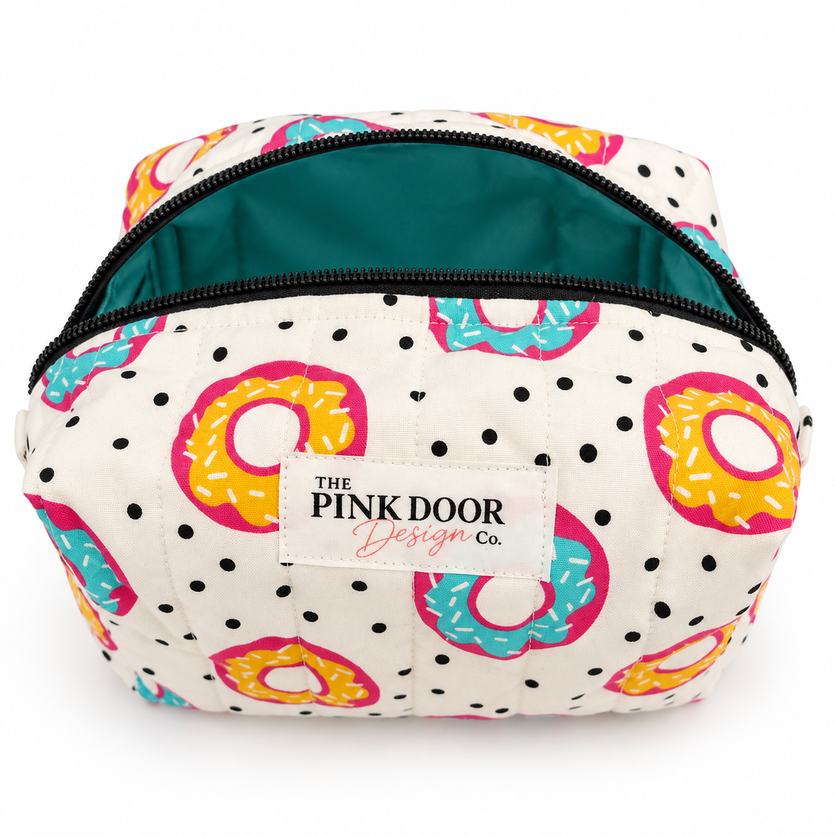 Donut Print Boxy Makeup Bag