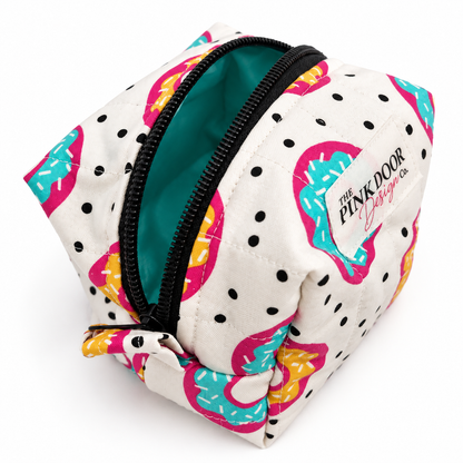 Donut Print Boxy Makeup Bag