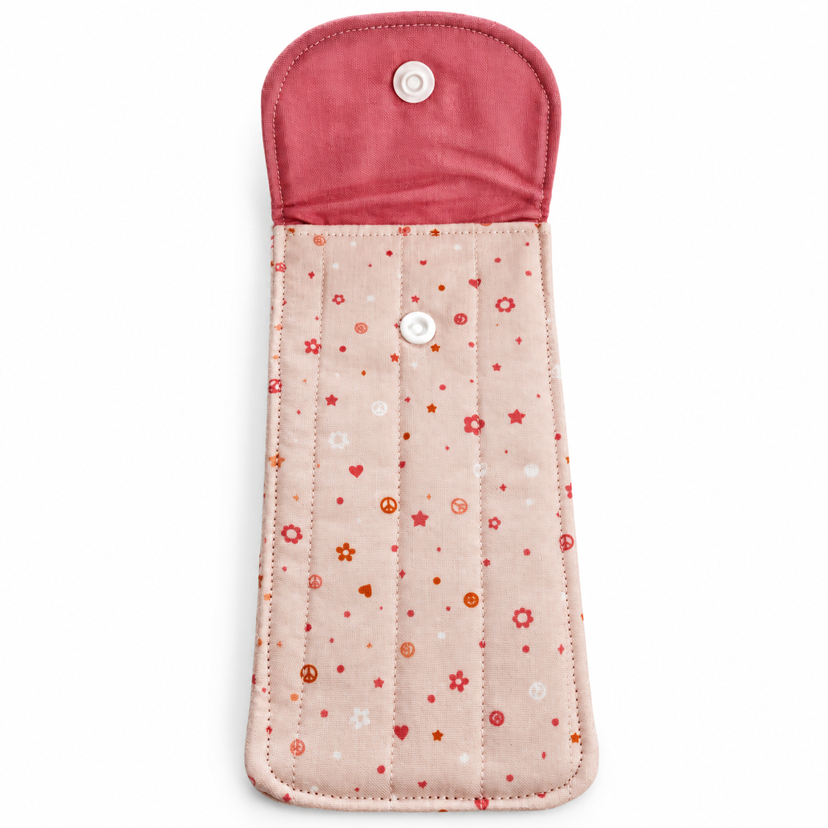 Blush Peace & Love Quilted Glasses & Sunglasses Case