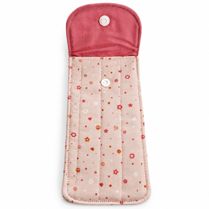 Blush Peace & Love Quilted Glasses & Sunglasses Case
