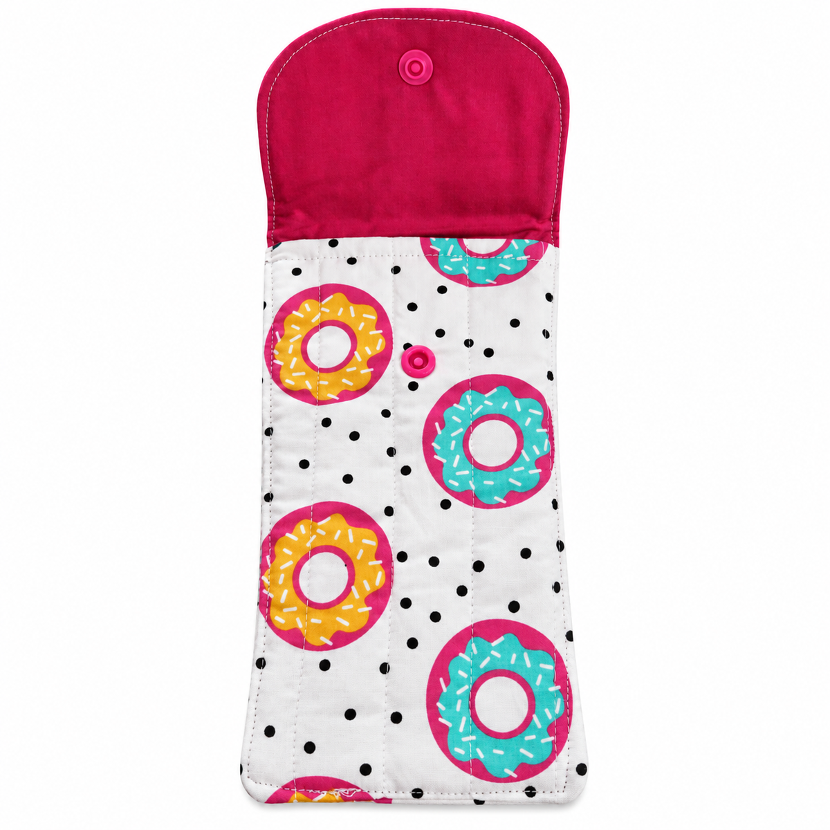 Donut Print Quilted Glasses & Sunglasses Case