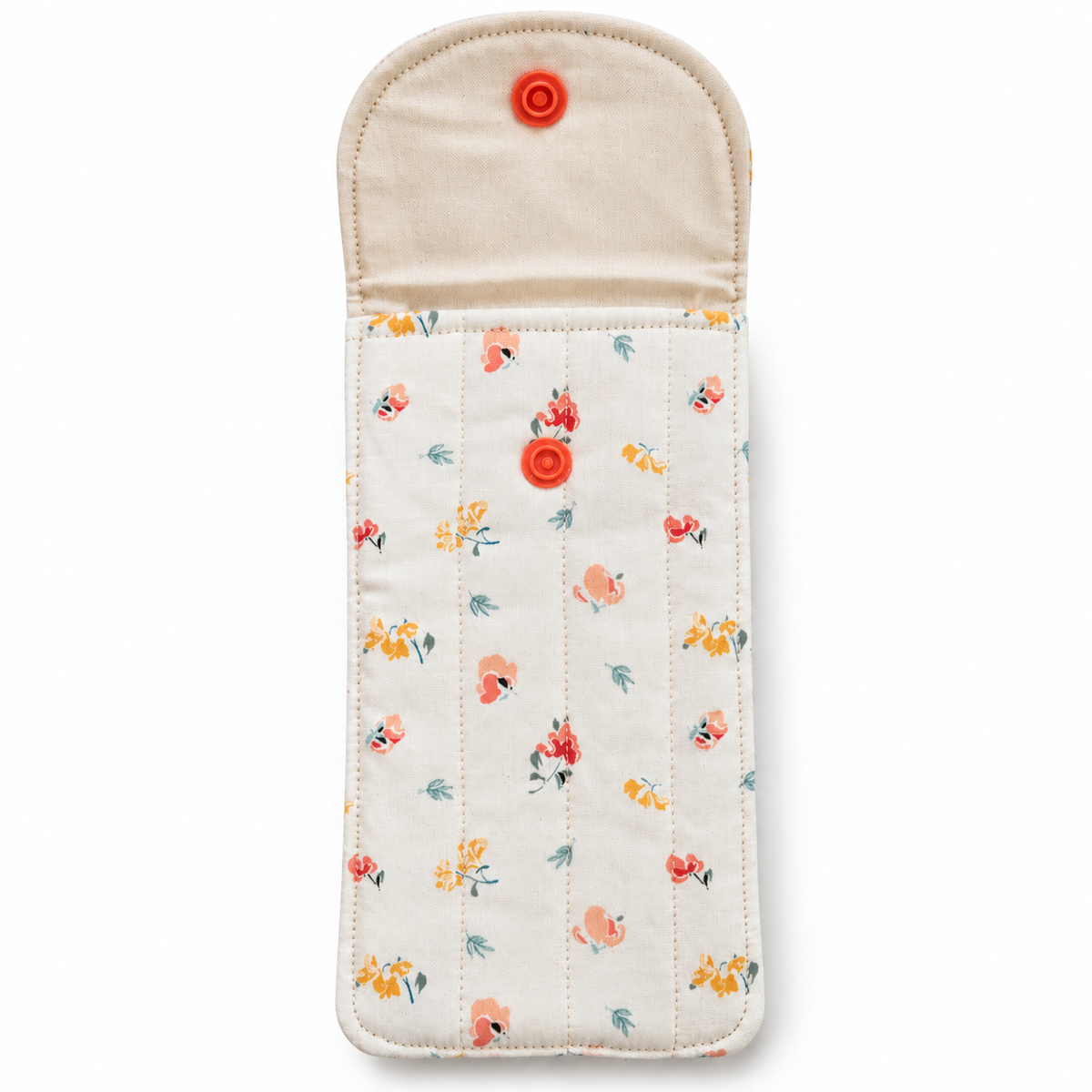 Ivory Floral Quilted Glasses & Sunglasses Case
