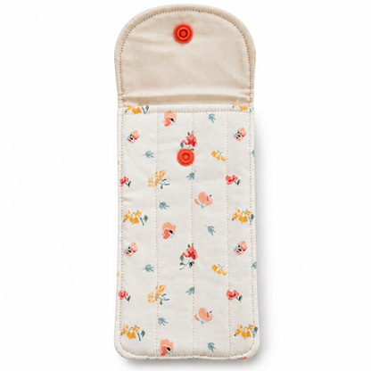 Ivory Floral Quilted Glasses & Sunglasses Case