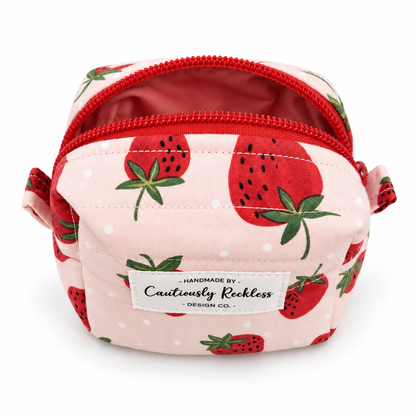 Strawberry Boxy Makeup Bag