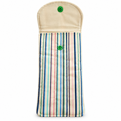 Pastel Stripe Quilted Glasses & Sunglasses Case