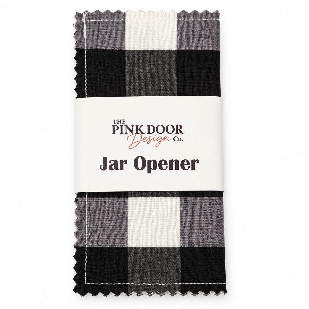 Black & White Buffalo Plaid Jar Opener