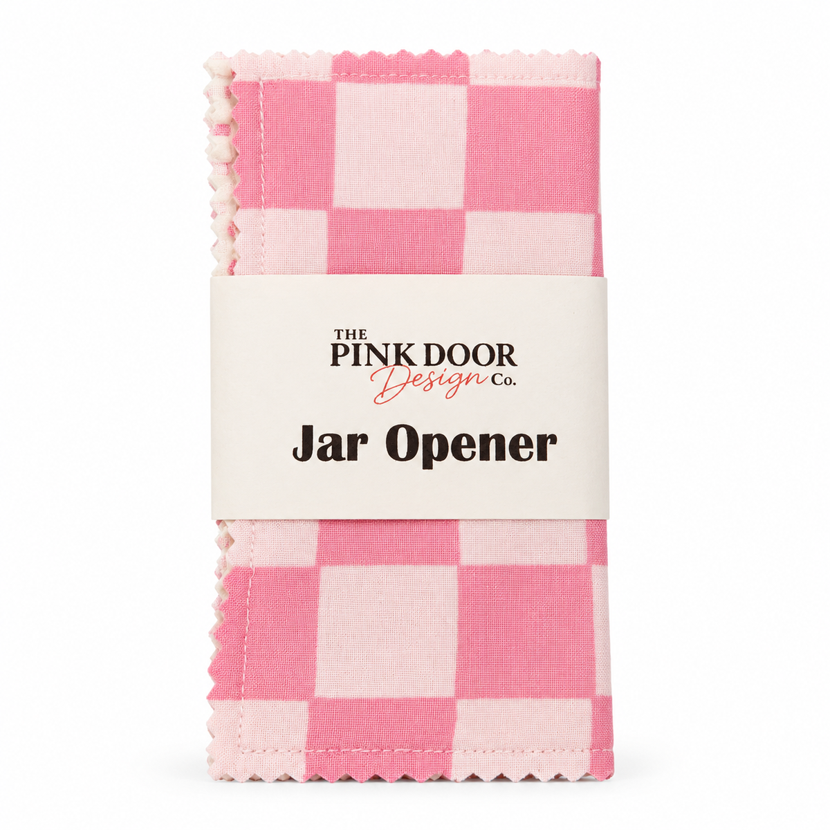 Pink Checkered Jar Opener