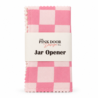 Pink Checkered Jar Opener