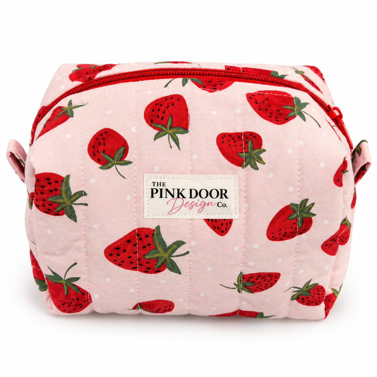 Strawberry Boxy Makeup Bag