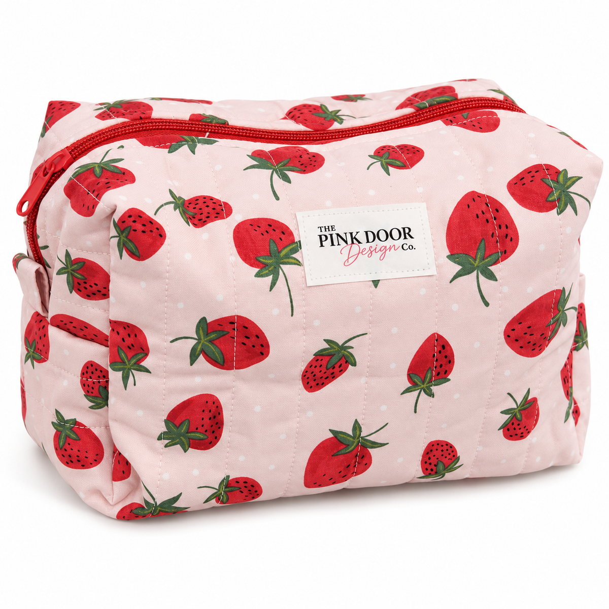 Strawberry Boxy Makeup Bag