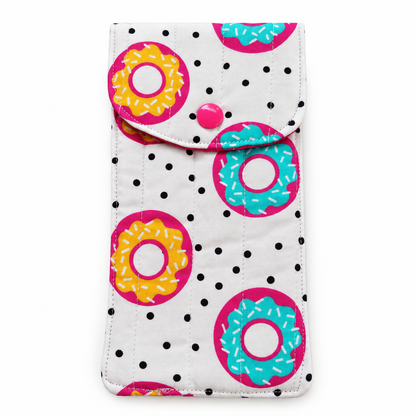 Donut Print Quilted Glasses & Sunglasses Case