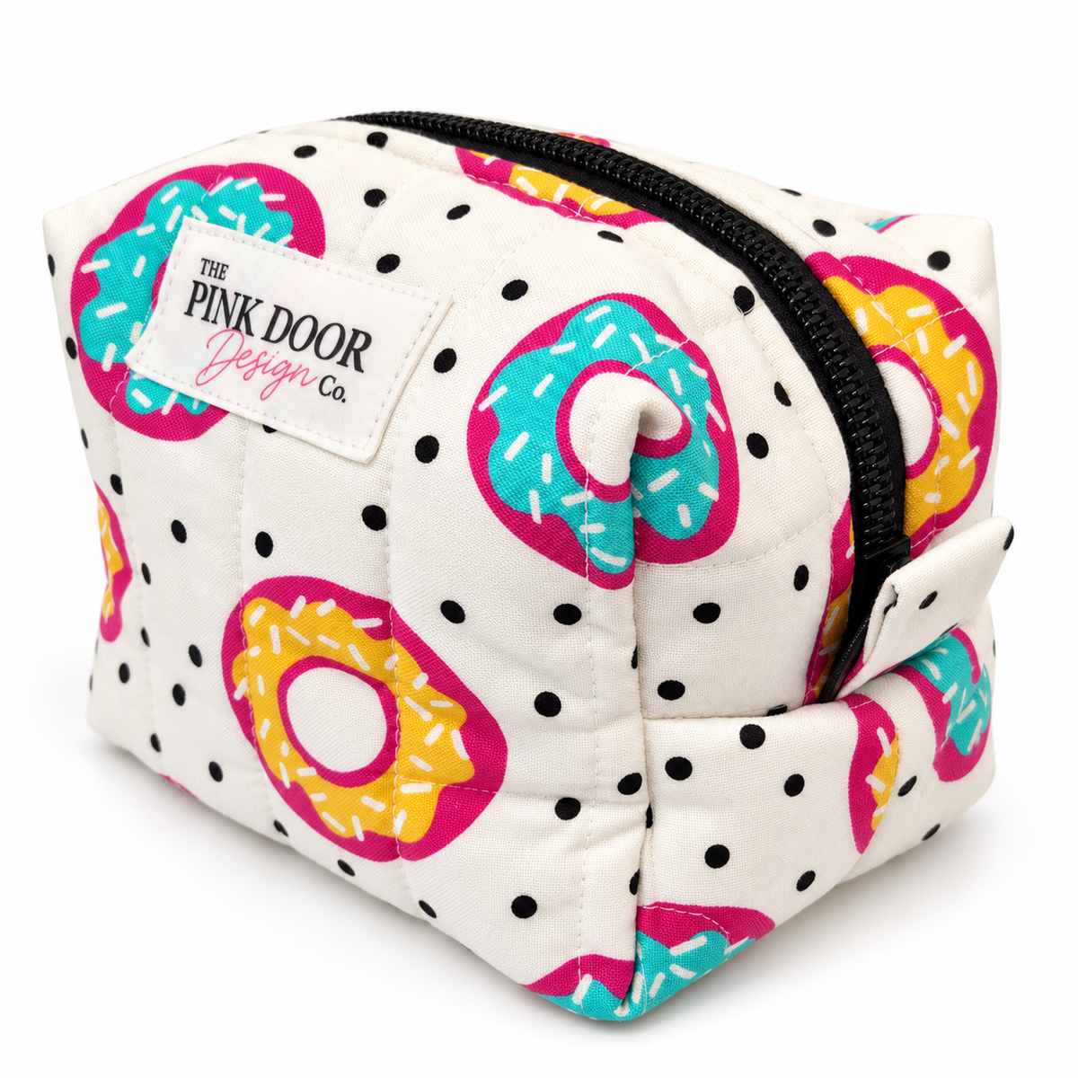 Donut Print Boxy Makeup Bag