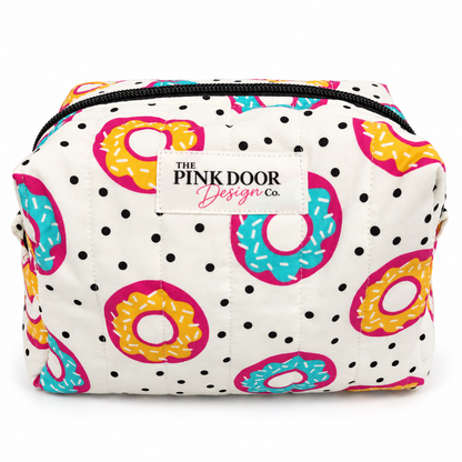 Donut Print Boxy Makeup Bag