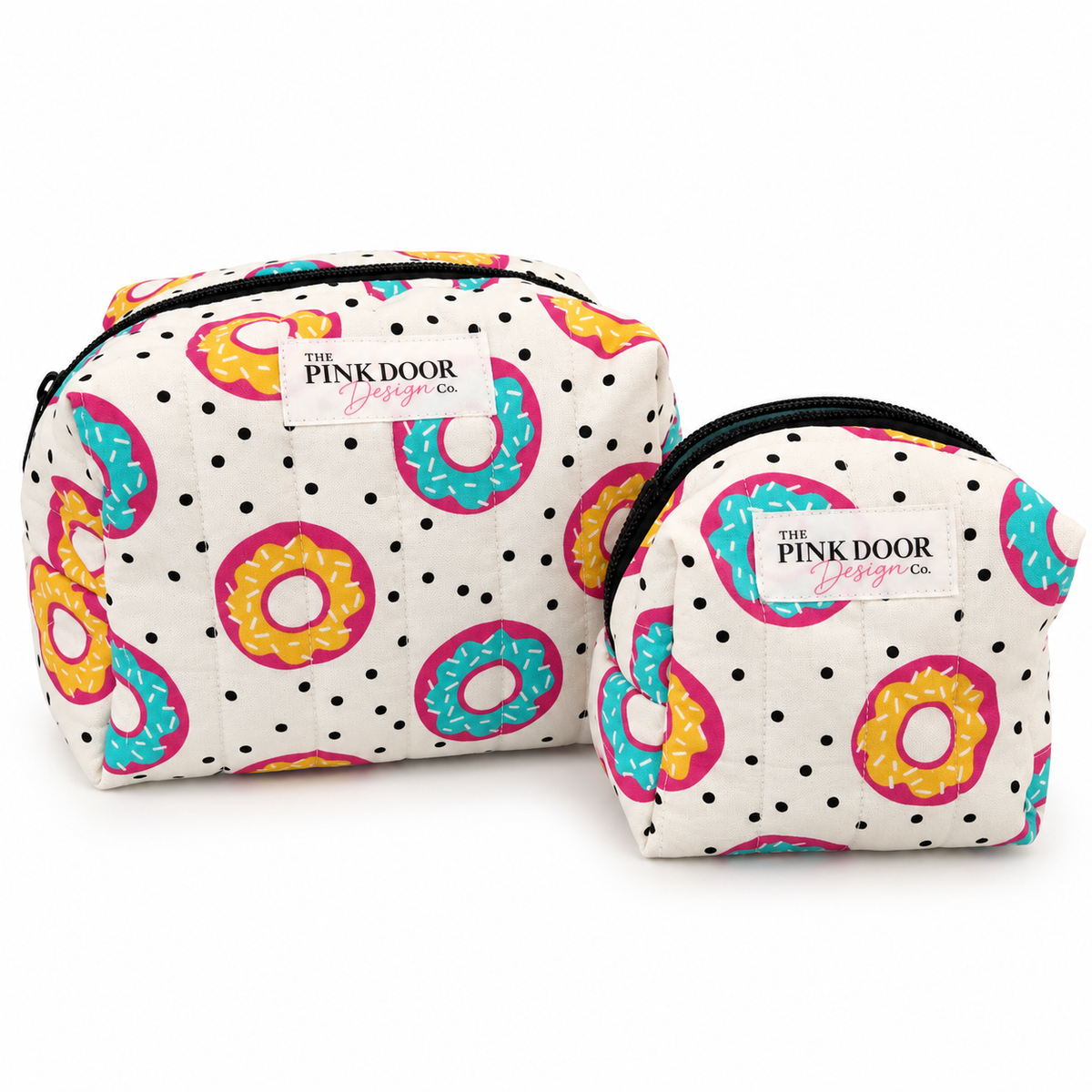 Donut Print Boxy Makeup Bag