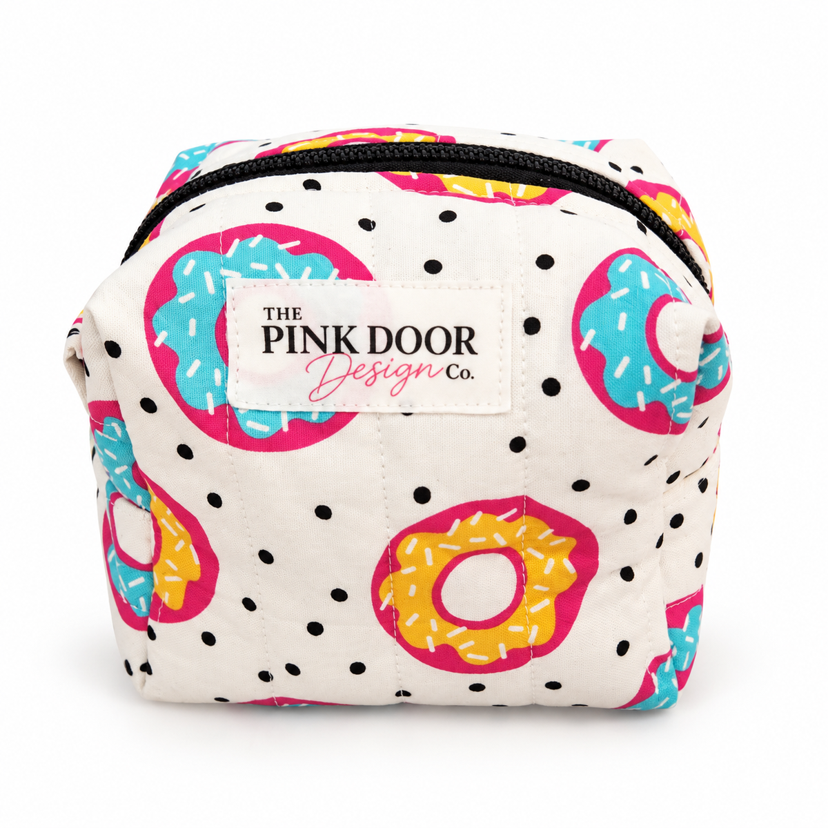 Donut Print Boxy Makeup Bag