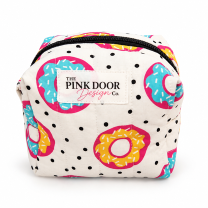 Donut Print Boxy Makeup Bag