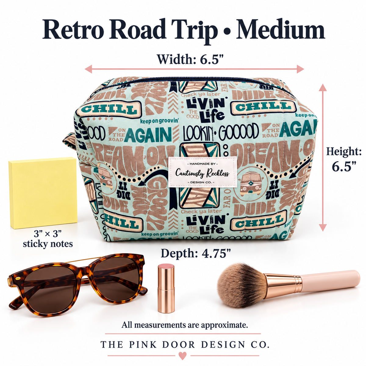 Retro Campervan Boxy Makeup Bag