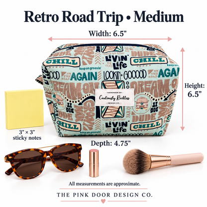 Retro Campervan Boxy Makeup Bag
