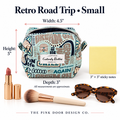 Retro Campervan Boxy Makeup Bag