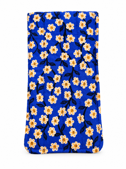 Royal Purple Daisy Quilted Glasses & Sunglasses Case