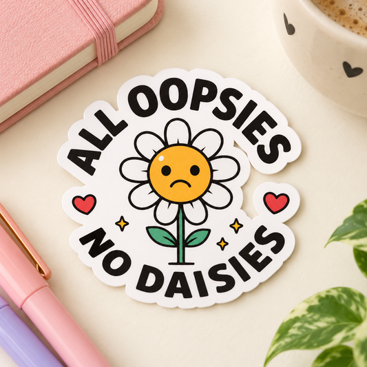 All Oopsies No Daisies Sticker