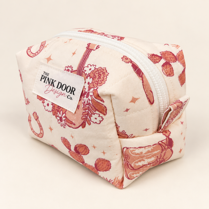 Western Floral Boxy Makeup Bag
