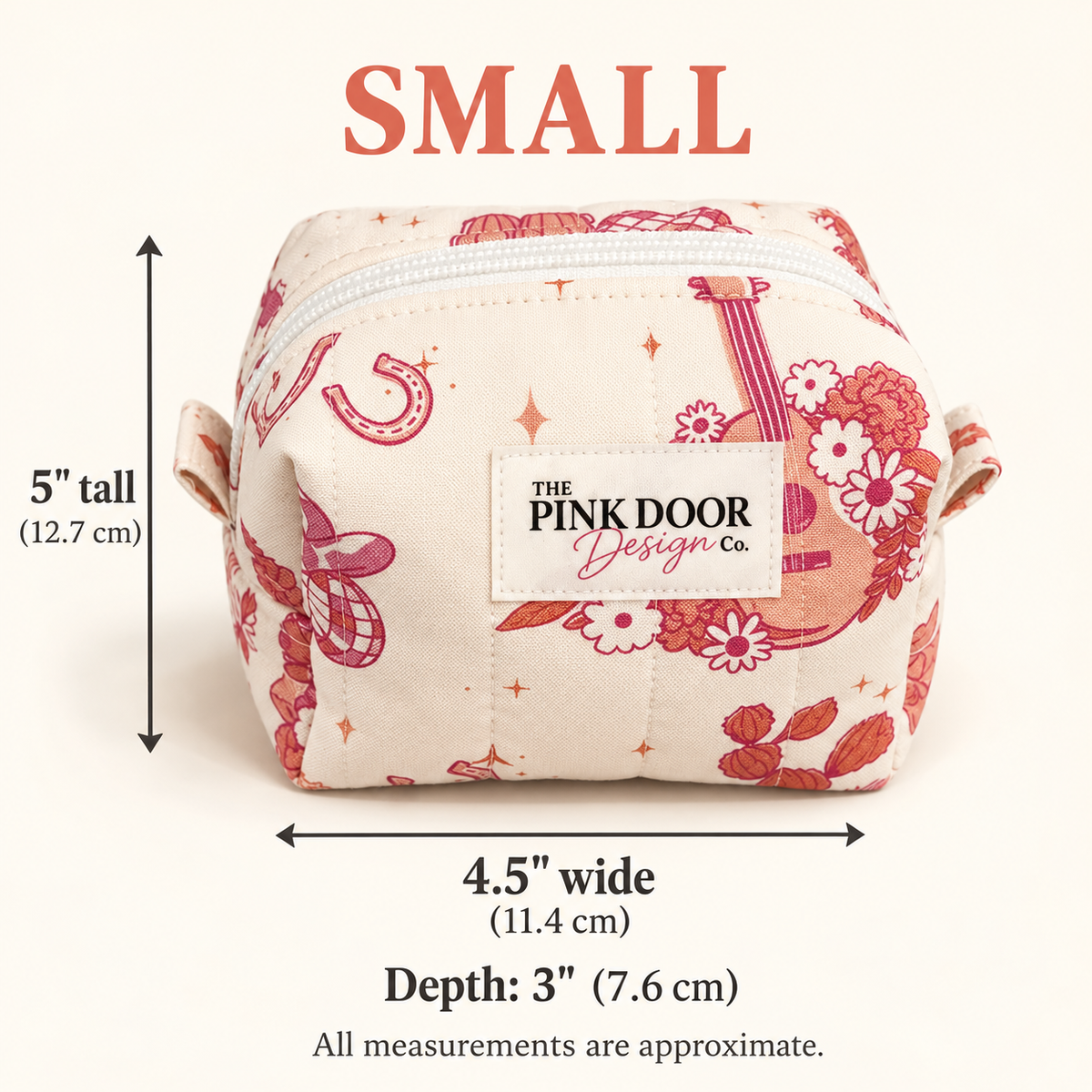 Western Floral Boxy Makeup Bag