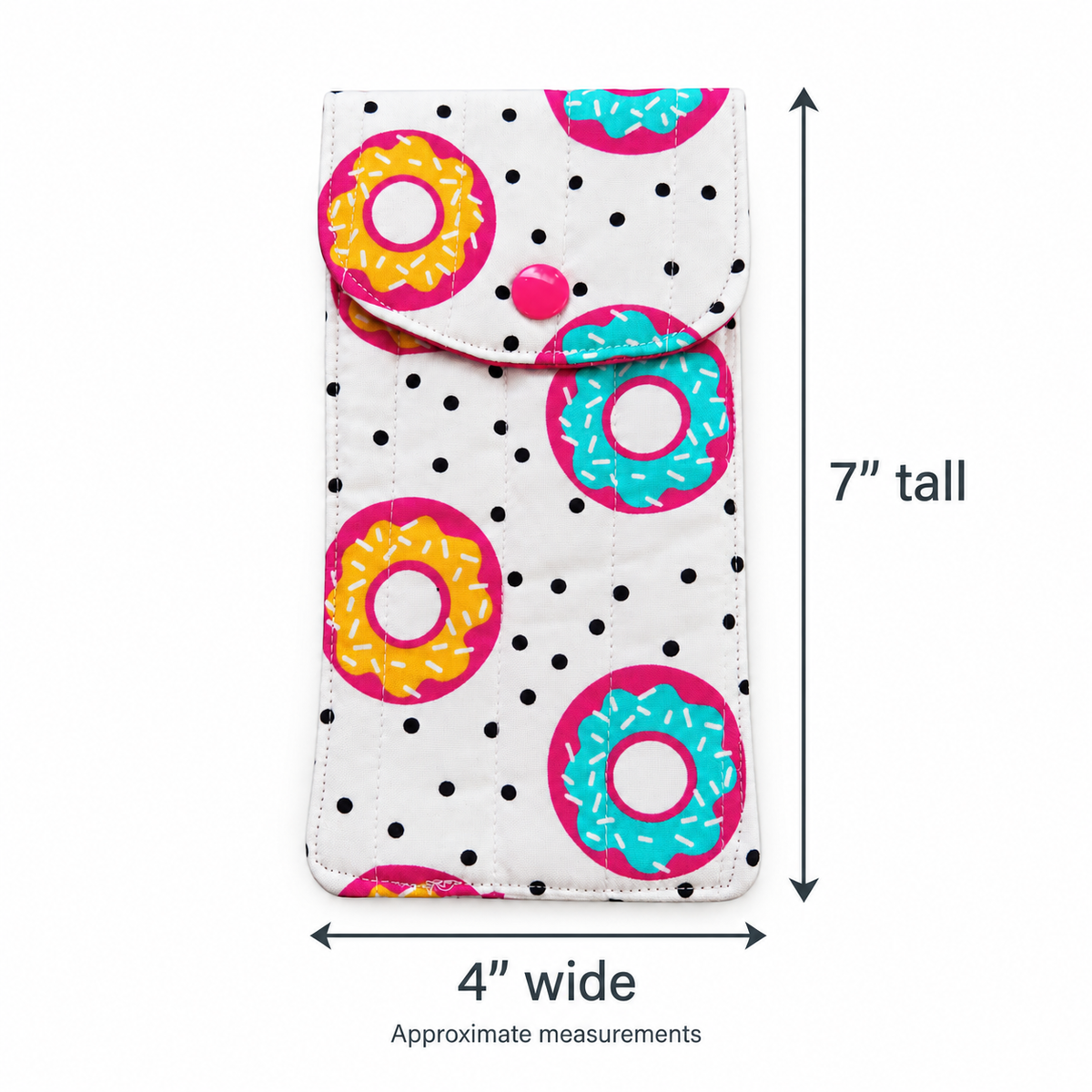 Donut Print Quilted Glasses & Sunglasses Case
