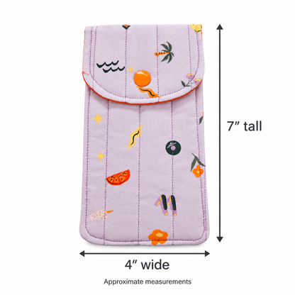 Lavender Summer Vibes Quilted Glasses & Sunglasses Case