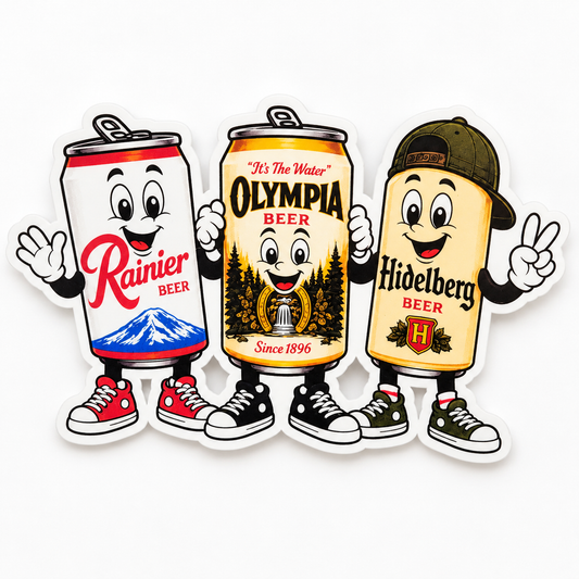 PNW Beer Can Trio Sticker