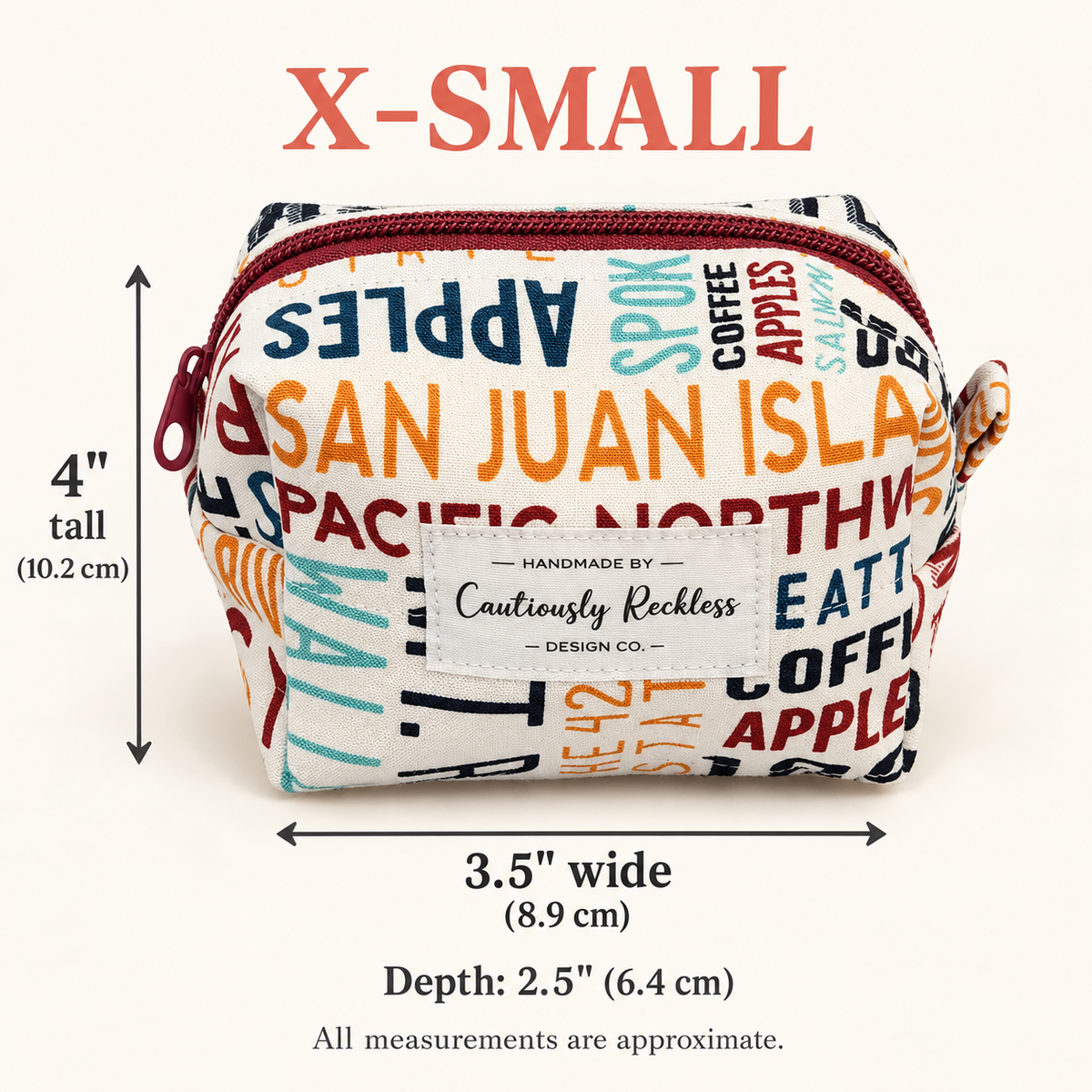 Washington State Themed Boxy Makeup Bag