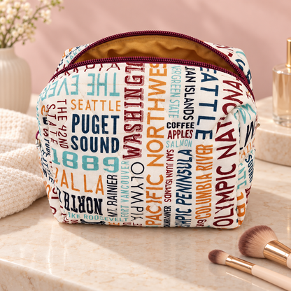 Washington State Themed Boxy Makeup Bag