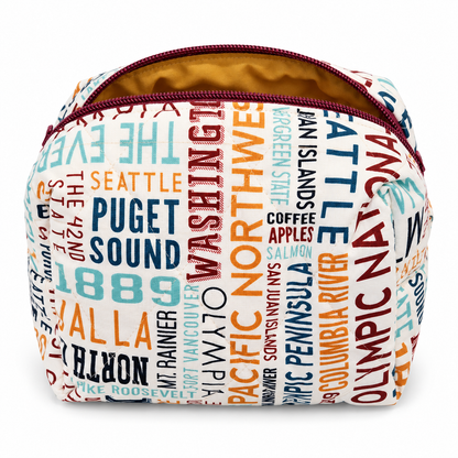 Washington State Themed Boxy Makeup Bag
