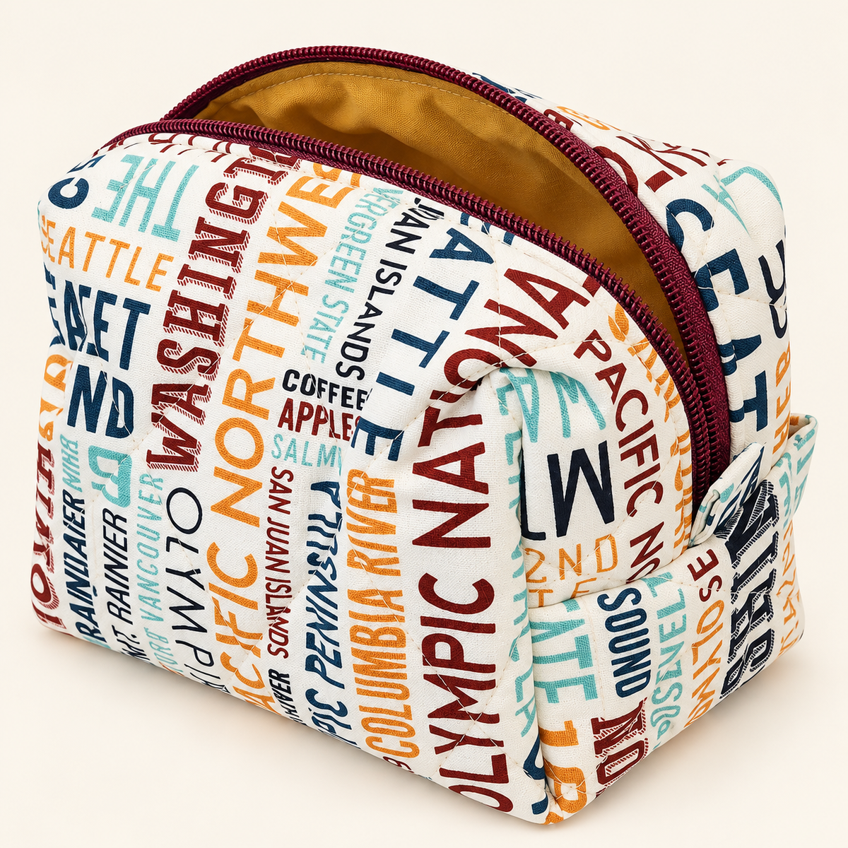 Washington State Themed Boxy Makeup Bag