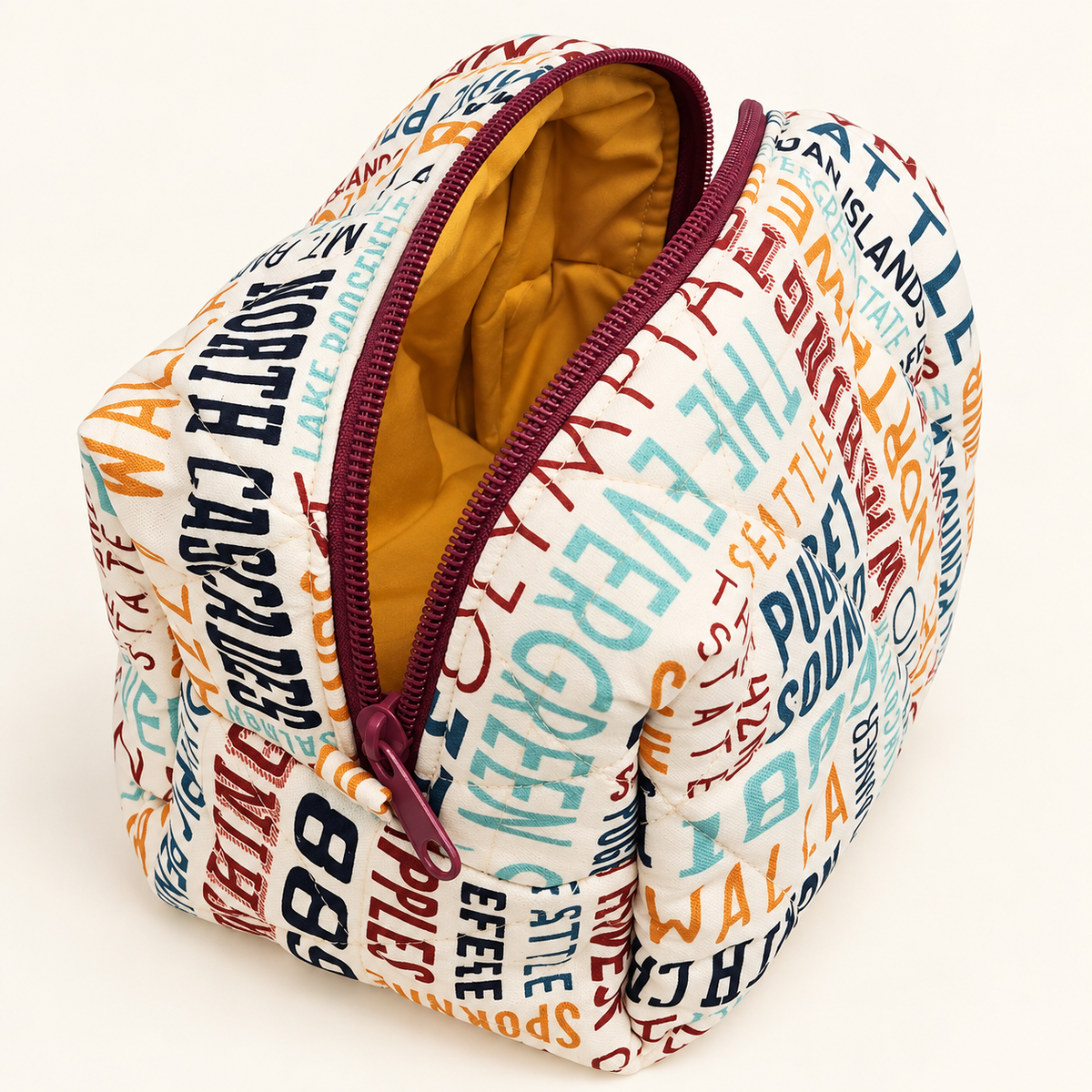Washington State Themed Boxy Makeup Bag