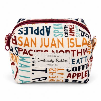 Washington State Themed Boxy Makeup Bag