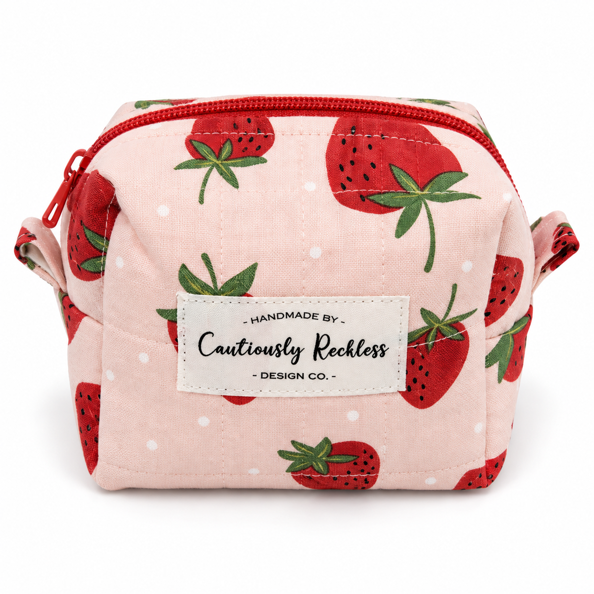 Strawberry Boxy Makeup Bag