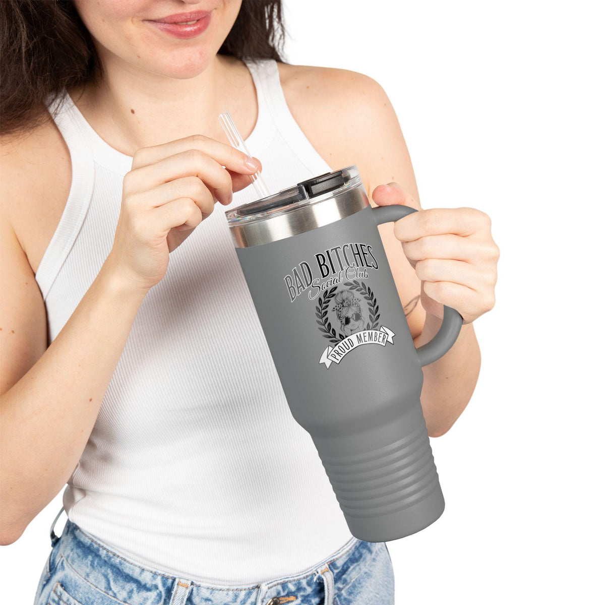 Bad Bitches Social Club - 40oz Travel Mug (Design 1)