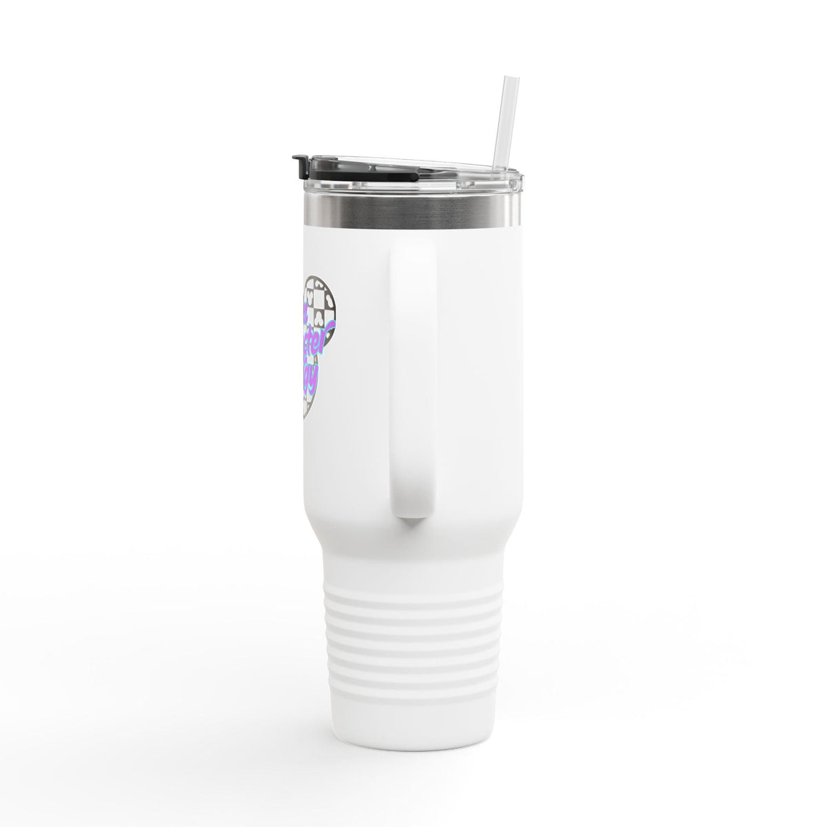 Disney Inspired 'Main Character Energy' - 40oz Travel Mug (black/purple/teal colorway)