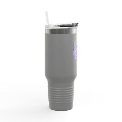 Disney Inspired 'Main Character Energy' - 40oz Travel Mug (black/purple/teal colorway)