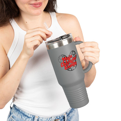 Disney Inspired 'Main Character Energy' - 40oz Travel Mug (black/red colorway)