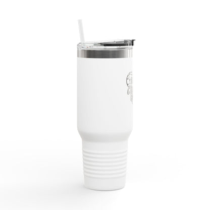 Disney Themed 'Main Character Energy' - 40oz Travel Mug (black/grey colorway)