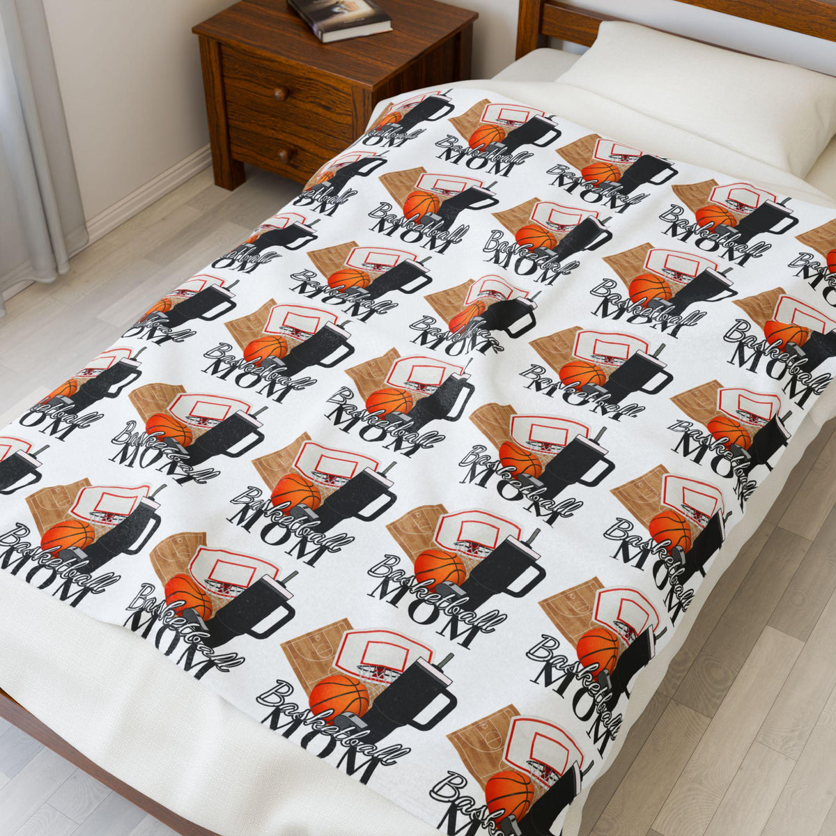 Basketball Mom Inspired Velveteen Blanket