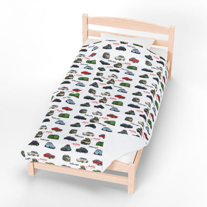 Vintage Volkswagen Velveteen Plush Blanket, Warm Throw Blanket for Car Lovers, Soft Blanket Gift for Road Trip Enthusiasts, [...]