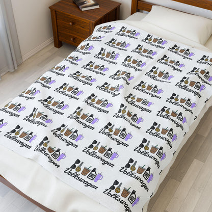 Volkswagen Girl Themed Cozy Velveteen Plush Blanket