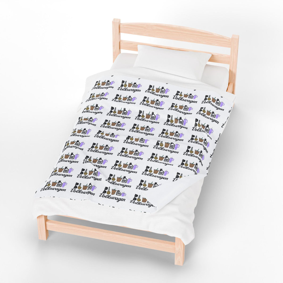 Volkswagen Girl Themed Cozy Velveteen Plush Blanket